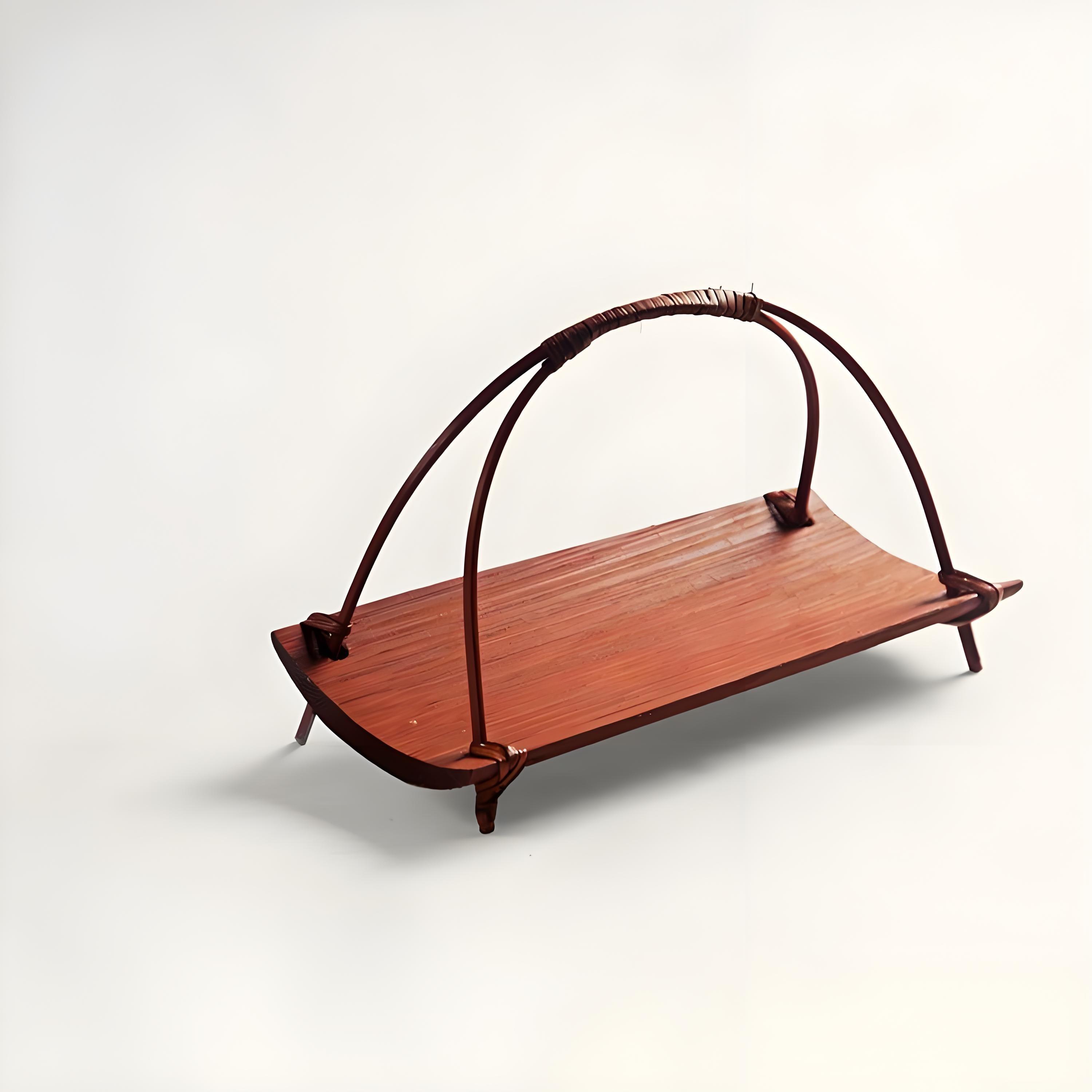 Handmade Bamboo Tea Tray Basket